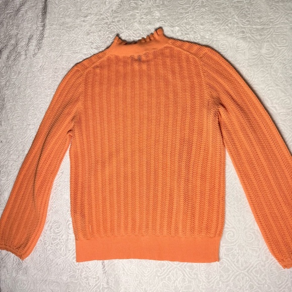 J.Crew Women’s Orange Textured Knit Sweater Size S - Picture 2 of 8